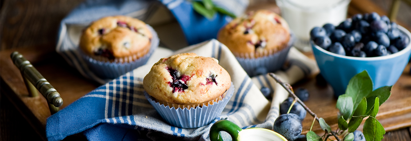 Imagem Queques de espelta e mirtilos