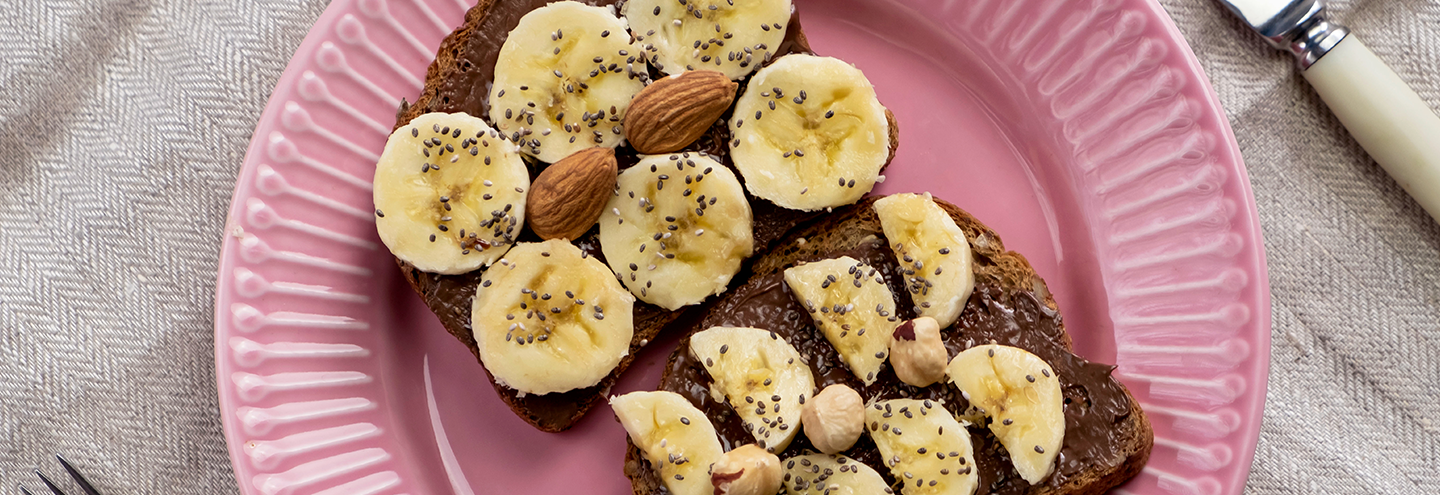 Imagem Sanduiche de creme de avelã e banana